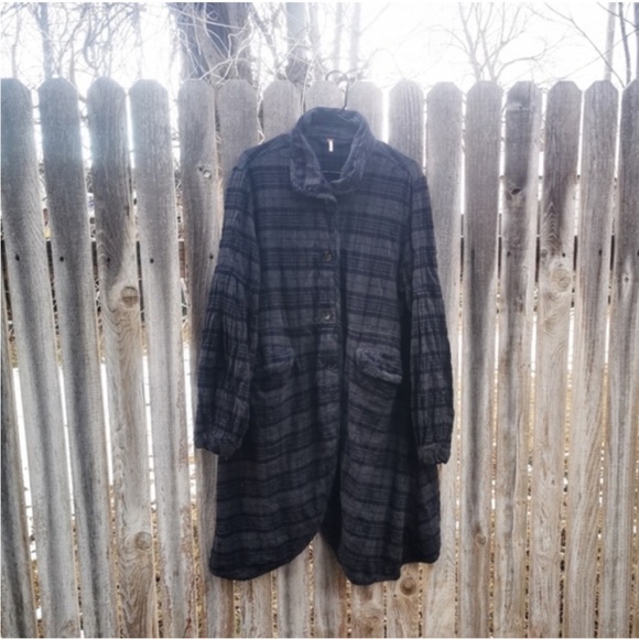 RARE! Free People Plaid Victorian jacket sz xs - Picture 5 of 16
